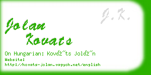 jolan kovats business card